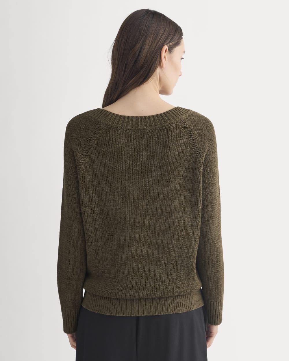 Wide-Neck Crew Sweater – Beech