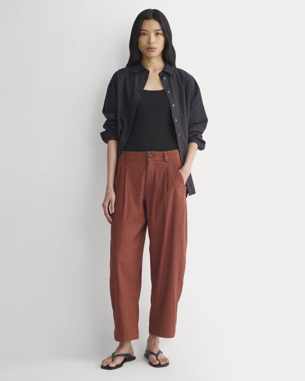 The Everywhere Pant in Stretch Linen | Henna Red