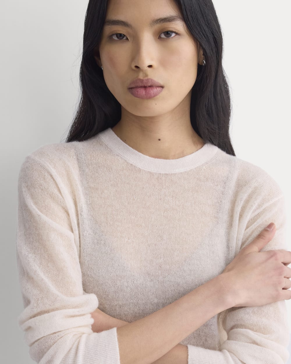 The Air Alpaca™ Relaxed Crew Top | Soft Pink