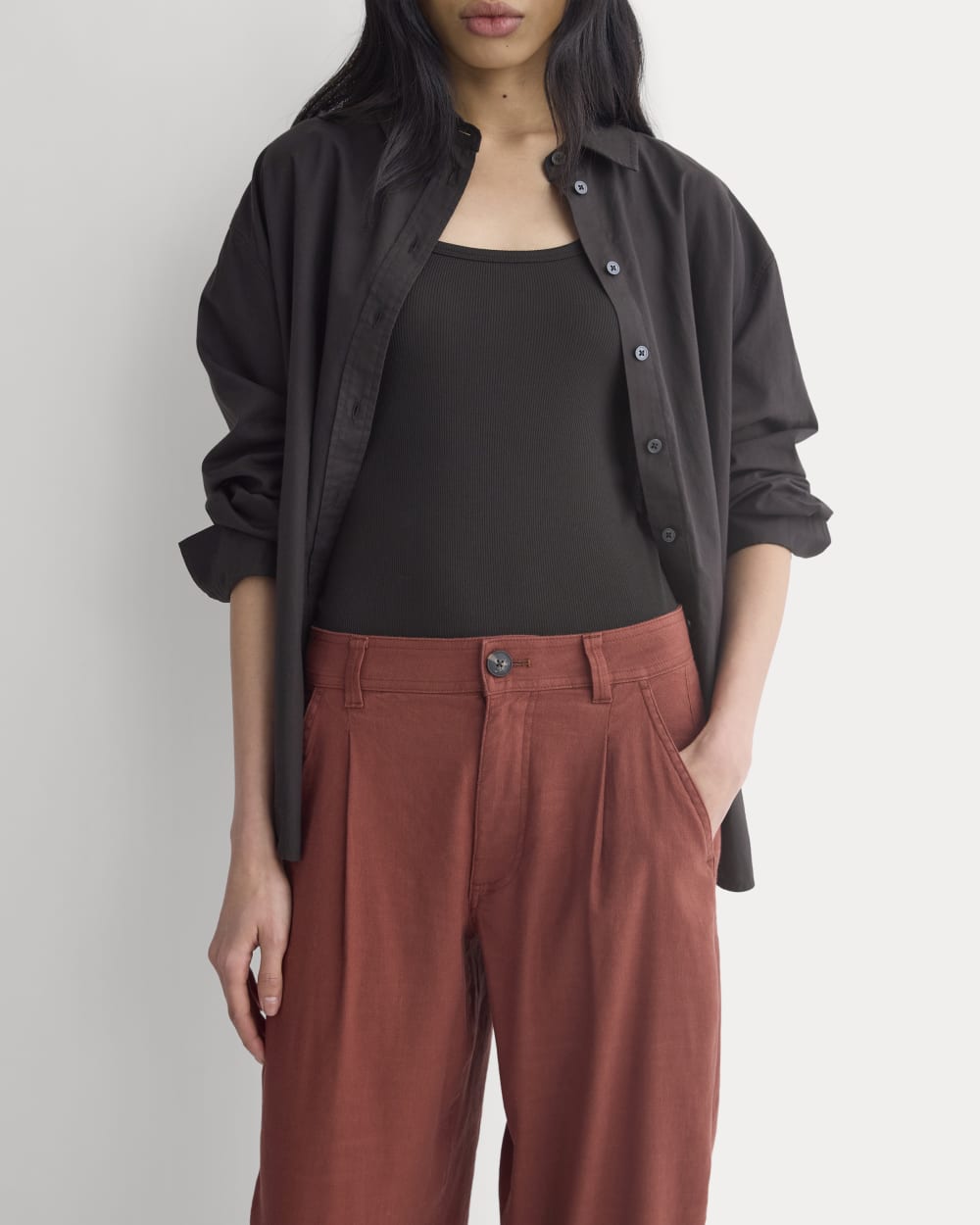 The Everywhere Pant in Stretch Linen | Henna Red