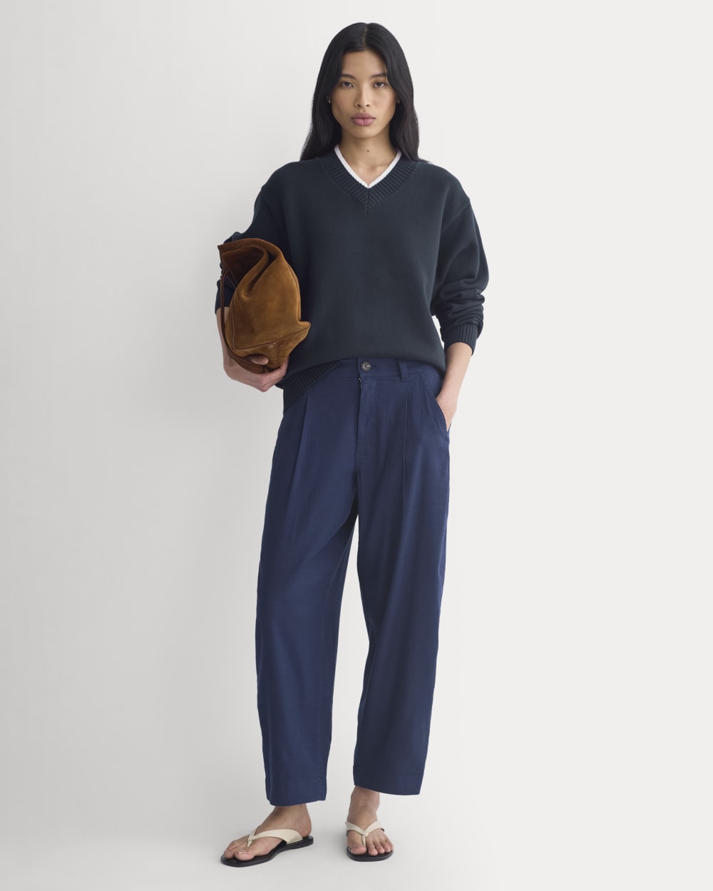 The Everywhere Pant in Stretch Linen | Navy