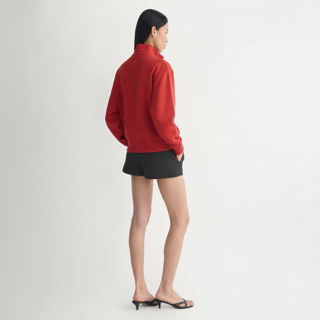 Luxe Fleece Half-Zip Sweatshirt | Fiery Red