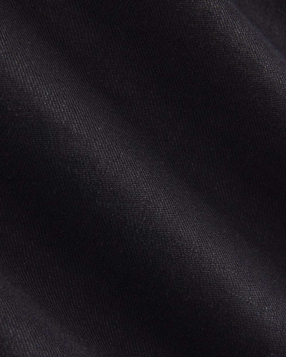 Stretch Linen Wide-Leg Belted Trouser | Black | Regular