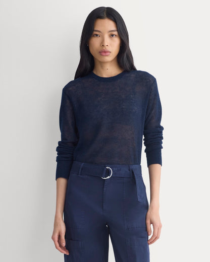 The Air Alpaca™ Relaxed Crew Top | Navy
