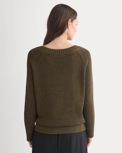 Wide-Neck Crew Sweater – Beech