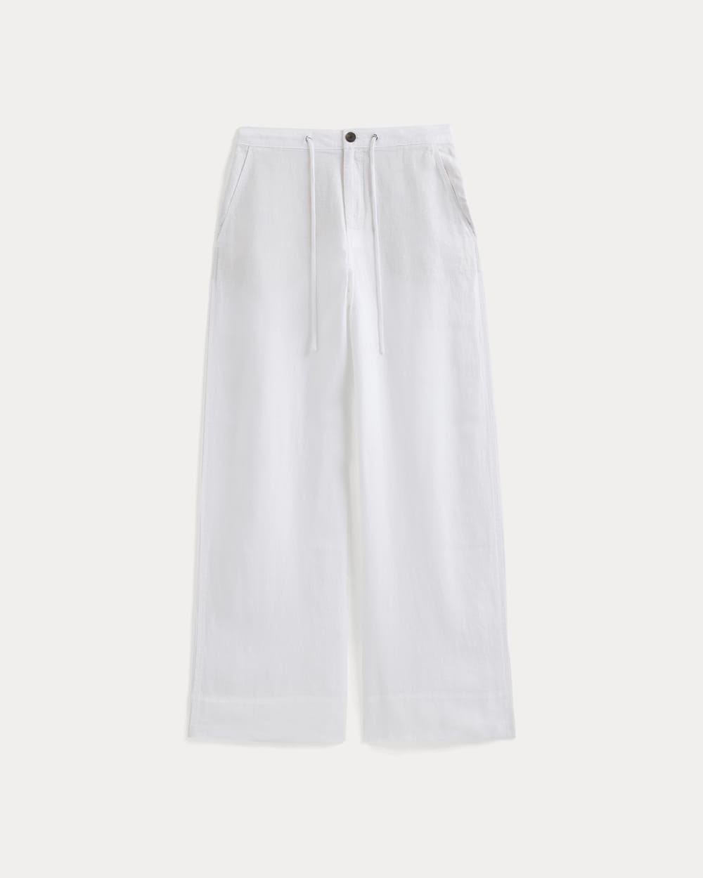 Wide-Leg Drawstring Pant – White