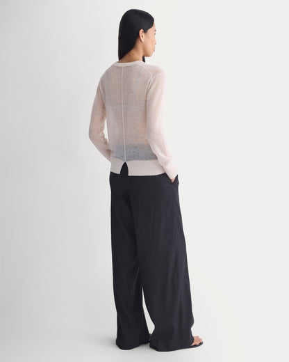 The Air Alpaca™ Relaxed Crew Top | Soft Pink