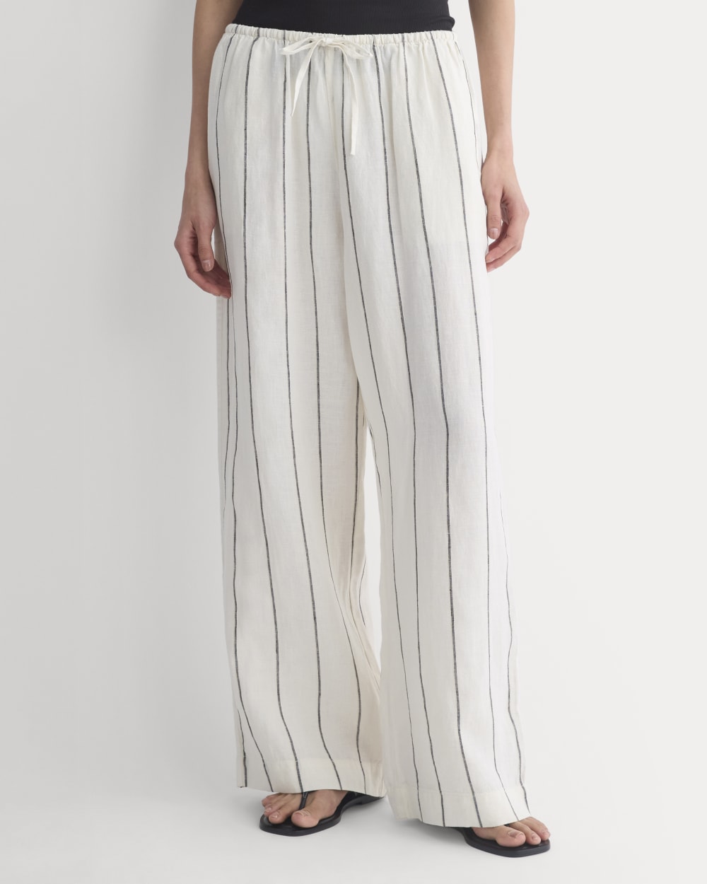 The Drawstring Pant in Linen | Gardenia/Meteorite