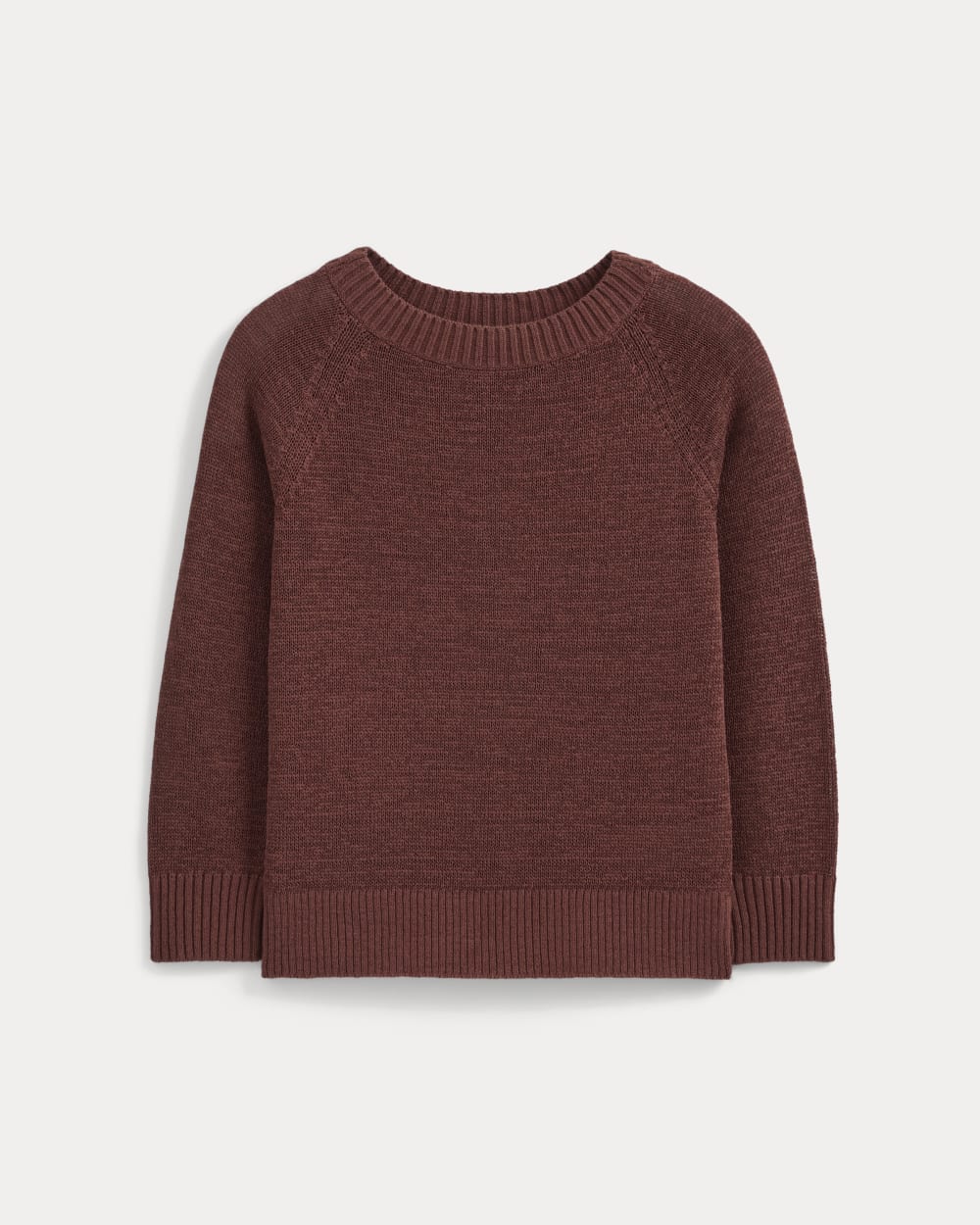Wide-Neck Crew Sweater in Henna Red