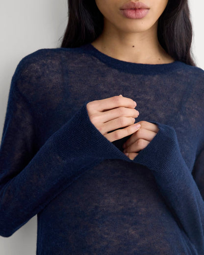 The Air Alpaca™ Relaxed Crew Top | Navy