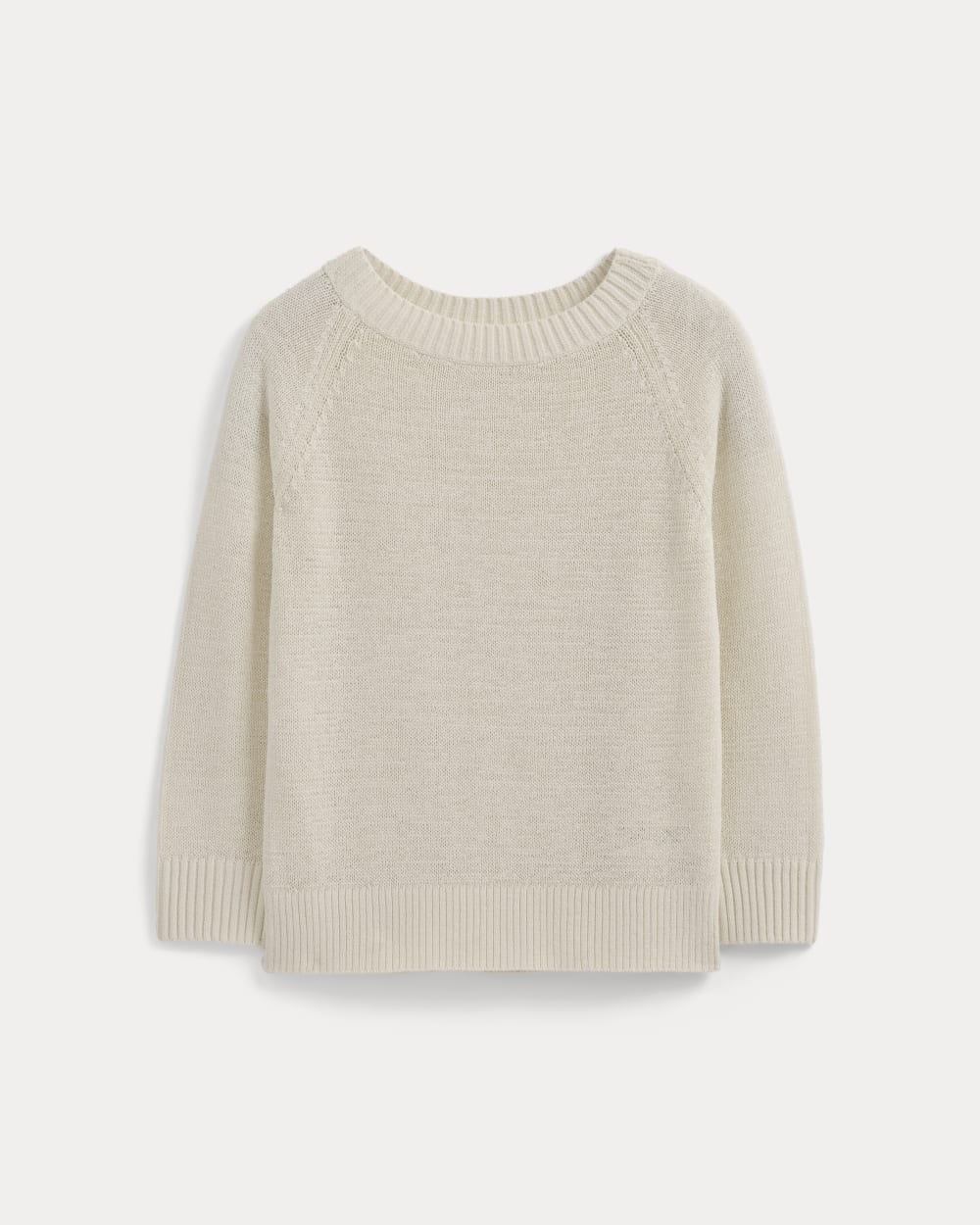 Wide-Neck Tape Yarn Sweater – Bone