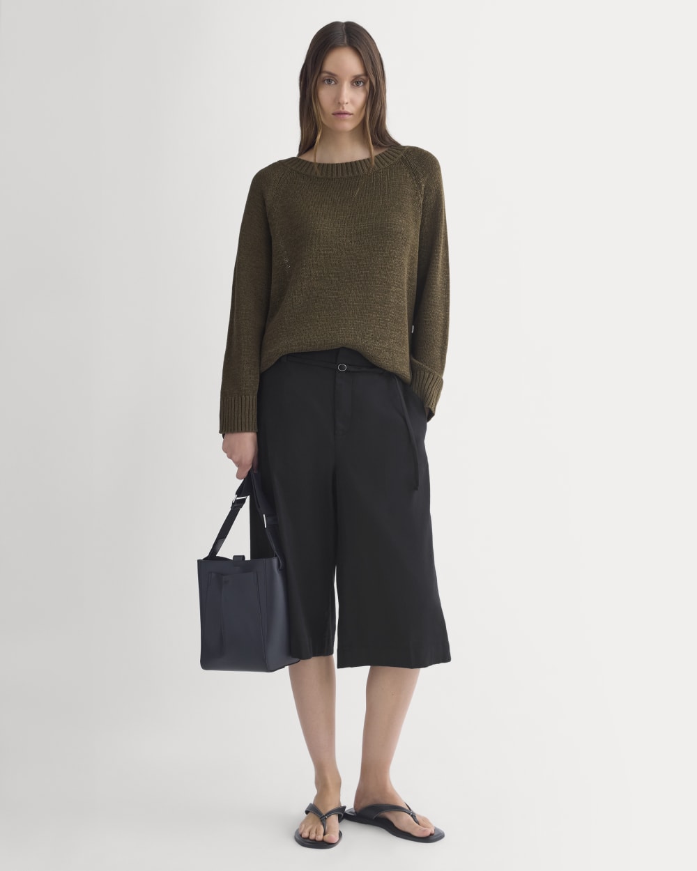 Wide-Neck Crew Sweater – Beech